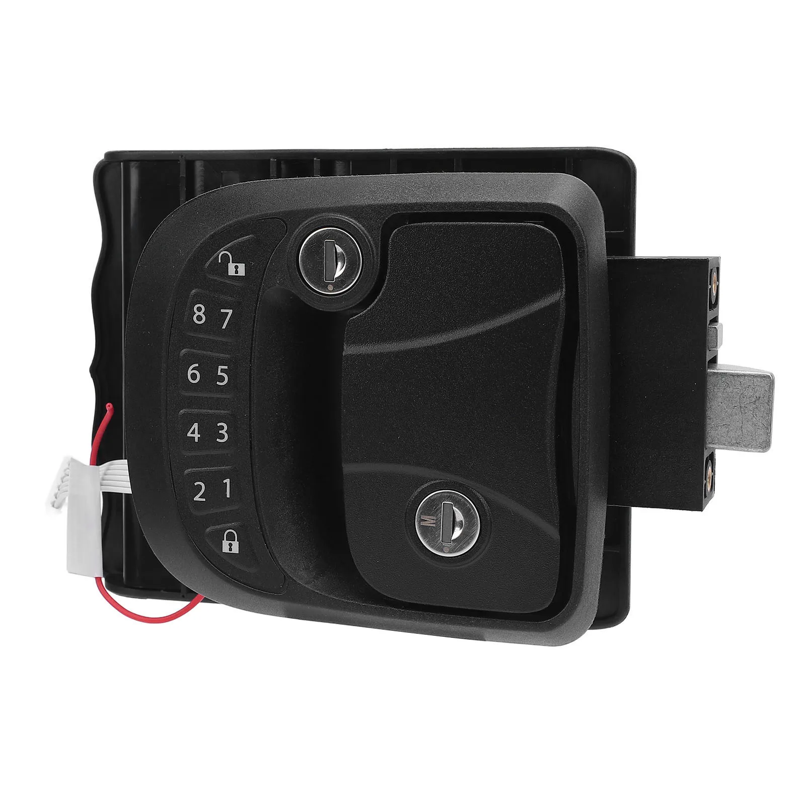 RV Door Lock Latch Keyless Entry Remote Control Keypad Zinc Alloy Trailer Door Latch for Trailers Motorhomes