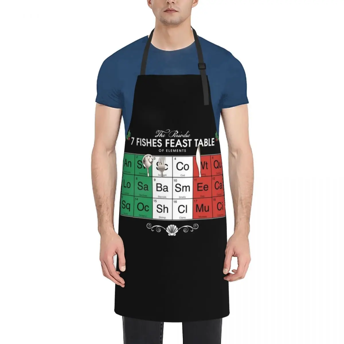 Feast Of The Seven Fishes Italian Christmas Holiday Party Apron Kitchens Woman Women Kitchen Apron