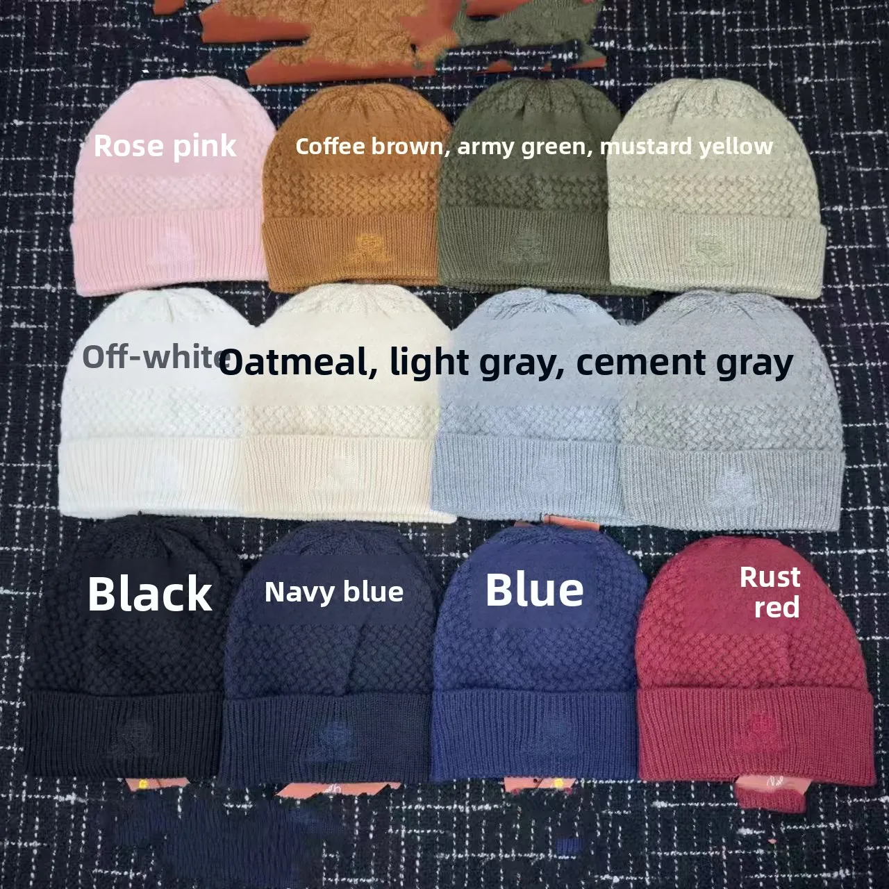 Winter New Product Thickened Cashmere Knitted Pineapple Needle Knitted Wool Hat Cold Hat Cashmere Hat for Men and Women