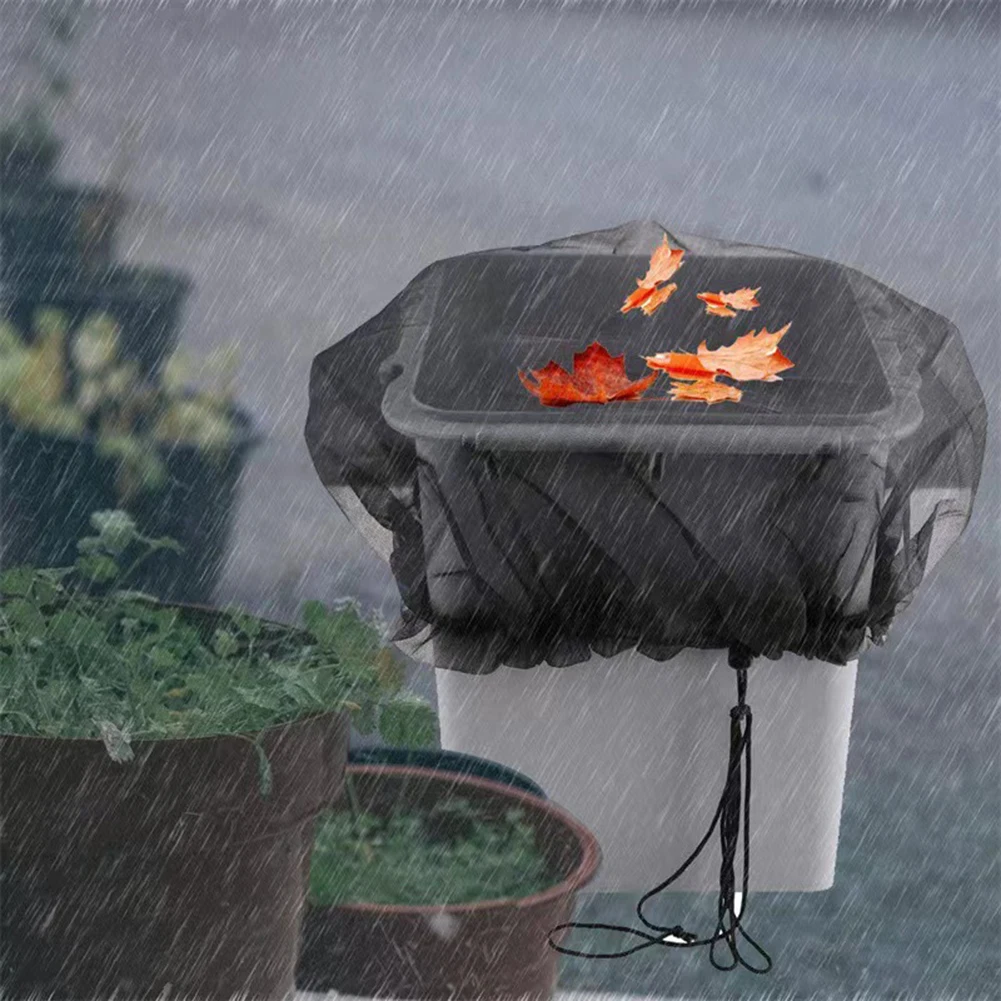 4pcs 95 Cm Rain Butt Net Adjustable Rain Butt Cover Rain Butt Net With Drawstring Water Tank Protection Lid Rain Collect Tool