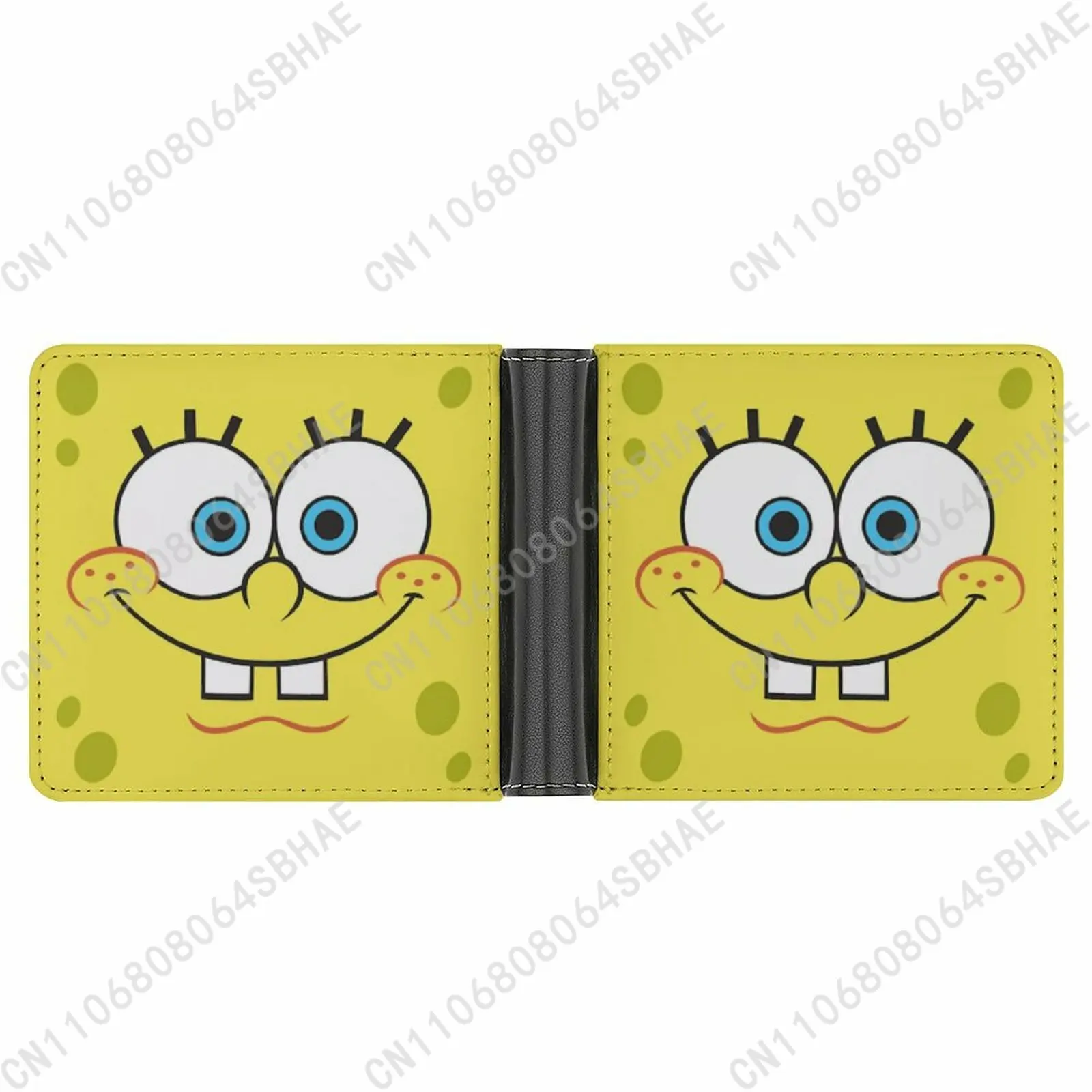 

Yellow Sponge Pink Starfish Trendy Leather Wallet Teenage Girls Boys Personalized Slim Credit Card Holder Small Purse School
