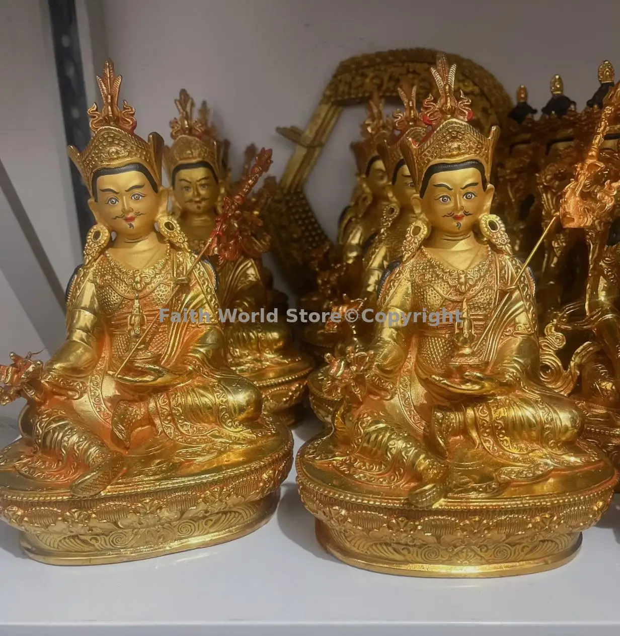 Wholesale Buddha statue Tibet temple exclusive Guru Rinpoche Padmasambhava Buddha Buddhism Family Worship gidling COPPER statue