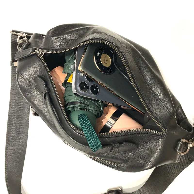 Genuine leather women's bag, handcrafted top-grain cowhide single-shoulder bag, crossbody handbag, men's and women's styles