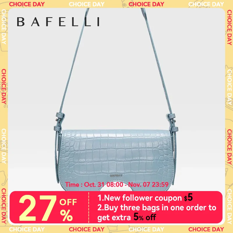 

BAFELLI SUMMER NEW FASHION WOMEN'S HANDBAG CROCODILDE LEATHER TRENDING STYLISH SHOULDER BAGS LUXURY BRAND FEMALE PURSE