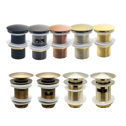 Bathroom Pop Up Drain Short Sink Waste Stopper Valve 8 Colors Washbasin Water Head Leaking Stopper Set Click Clack