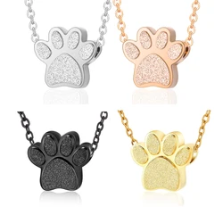 Stainless Steel Pet Paw Print Urn Ashes Cremation Keepsake Necklace For Pet Ashes  Memorial Jewelry Gifts for Man Women