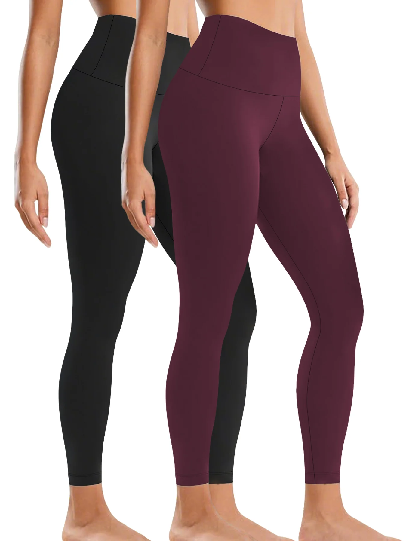 

Комплект из двух женских супермягких леггинсов с высокой талией и контролем живота, идеально подходят для тренировок, йоги, бега и одежды для отдыха ﻿