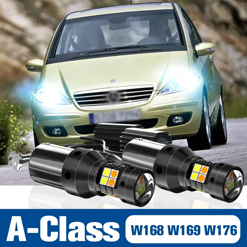 

2x LED Dual Mode Turn Signal+Daytime Running Light DRL Accessories Canbus For Mercedes Benz A-Class W168 W169 W176 1997-2018