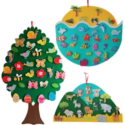 Busy Felt Board Stories Set para crianças, animais feltro brinquedos, pré-escolar Wall Activity Toy, presentes de Natal para crianças, Montessori