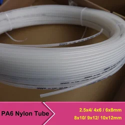 1M/3M High Pressure PA6 Nylon Tube Diameter 2.5 4 6 8 9 10 12 mm Pneumatic Air Compressor Smooth Rigid Polyamide Oil Pipe