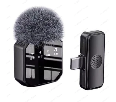 

Беспроводной петличный микрофон с шумоподавлением, мини-микрофон с клипсой для прямой трансляции смартфона, видеоблогов и записи