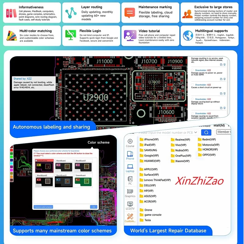 Xinzhizao Dongle 1 Year Code OnLine Software Circuit Schematic Boardview Bitmap Activated for iPhone Macbook Surface HP Repair