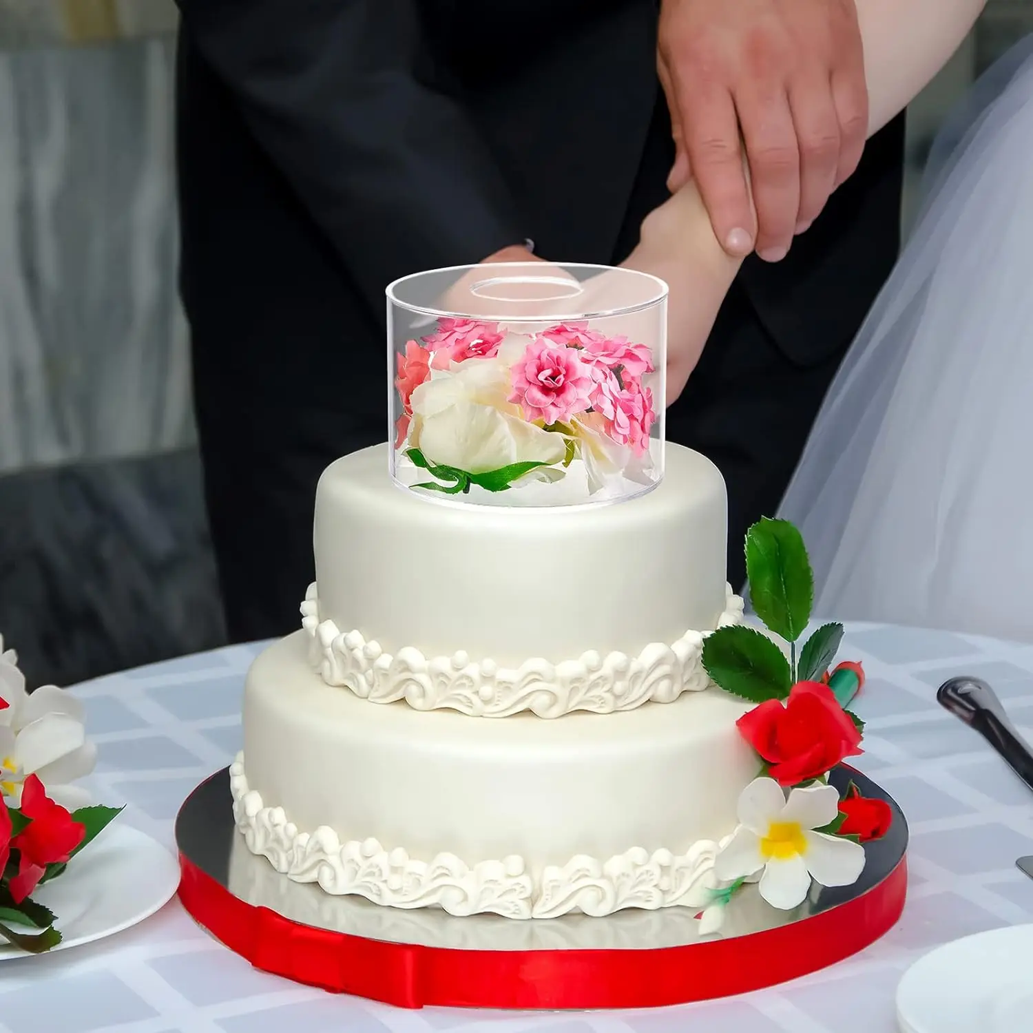 3 pezzi di cremagliera per torte in acrilico, espositore circolare per dessert in acrilico, cremagliera per dolci, festa di compleanno, decorazione