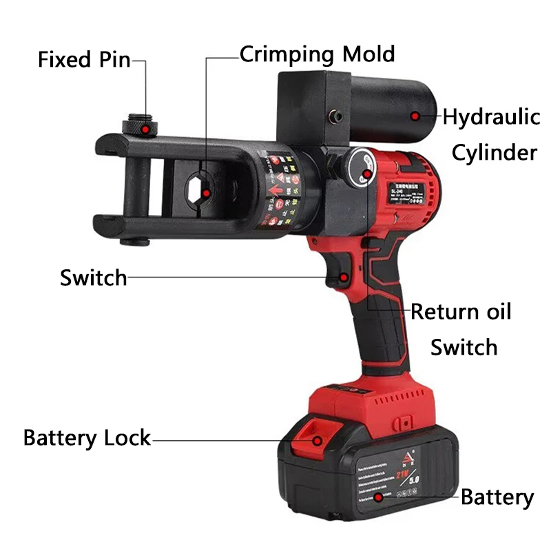 High Power Bruseless Motor Electric Hydraulic Crimping Pliers SL-240 Rechargeable Copper Aluminum Terminal Crimping Machine