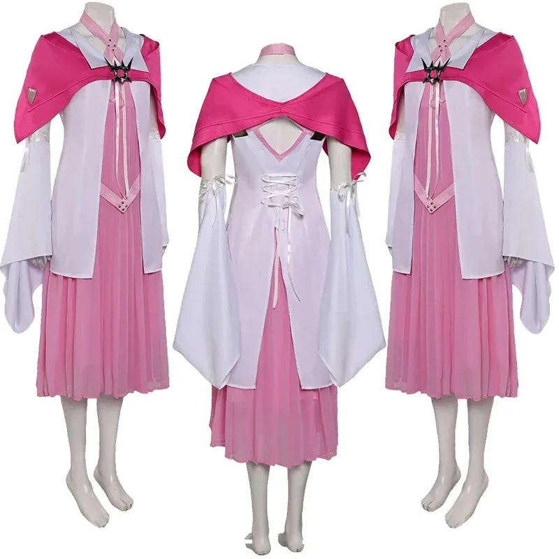 

FF7 Rebirth Aerith Cosplay Fantasy Pink Suits Anime Game VII Costume Disguise Adult Women Roleplay Fantasia Outfit