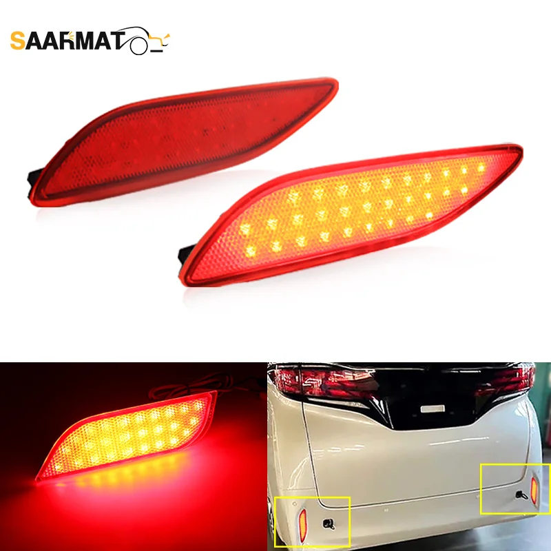 

2pcs Car LED Rear Reflector For Toyota Alphard 40 Series Rear brake Stop Bumper Lamp Accessories