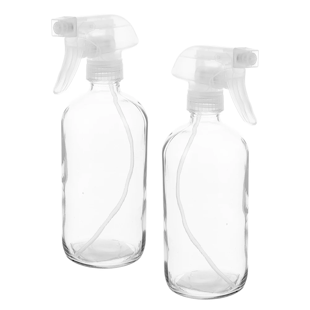 2 قطعة زجاجات رذاذ زجاجية واضحة قابلة لإعادة الاستخدام مانعة للتسرب رذاذ فوهة زجاجات التنظيف الفارغة للنباتات الزهور الاستخدام المنزلي البستنة #3