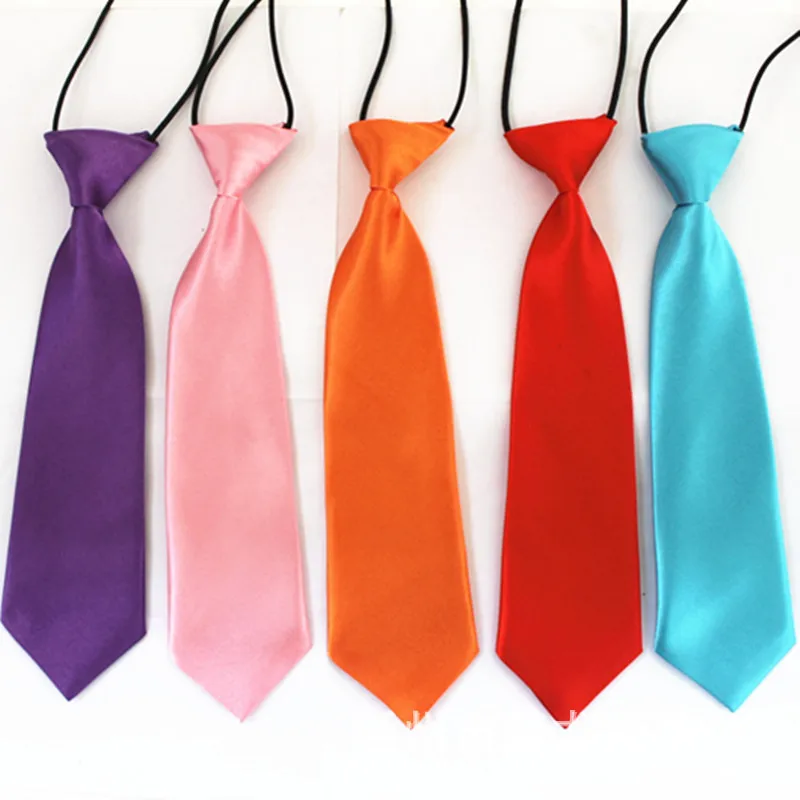 Fashionable children's solid color tie rubber band lazy children's performance group small tie solid color convenient tie