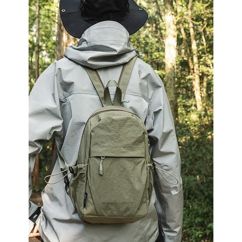 DHL30pcs Backpack Bags Women Nylon Plain Yoga Fitness Large Capacity Light Travel Hiking Chest Bag