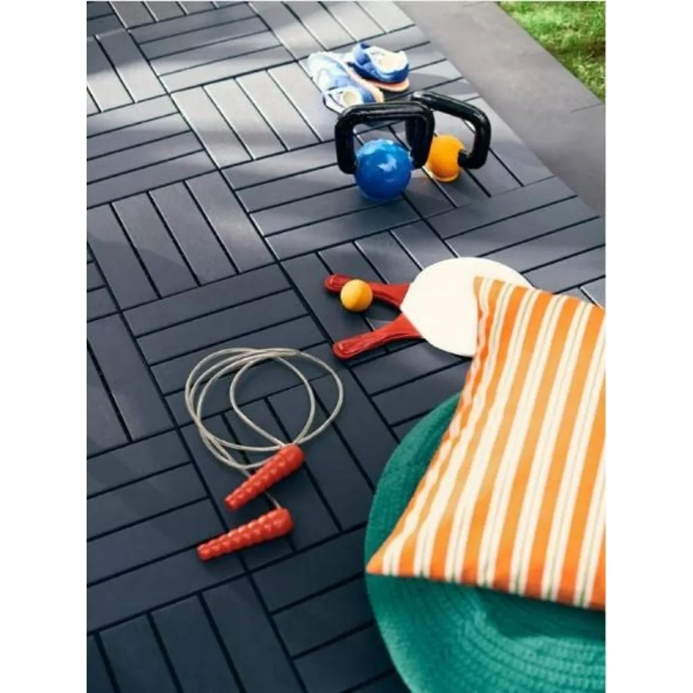 Imagem -04 - Bloqueio Plástico Deck Tile Piso Impermeável All Weather Use Pátio Piso Decking 36 Pack12 x 12