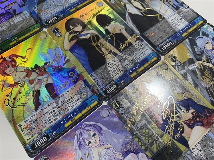 9Pcs/set Azur Lane Self-Control Refraction Flash Card Collect Trading Signature Anime Gift Cartoon