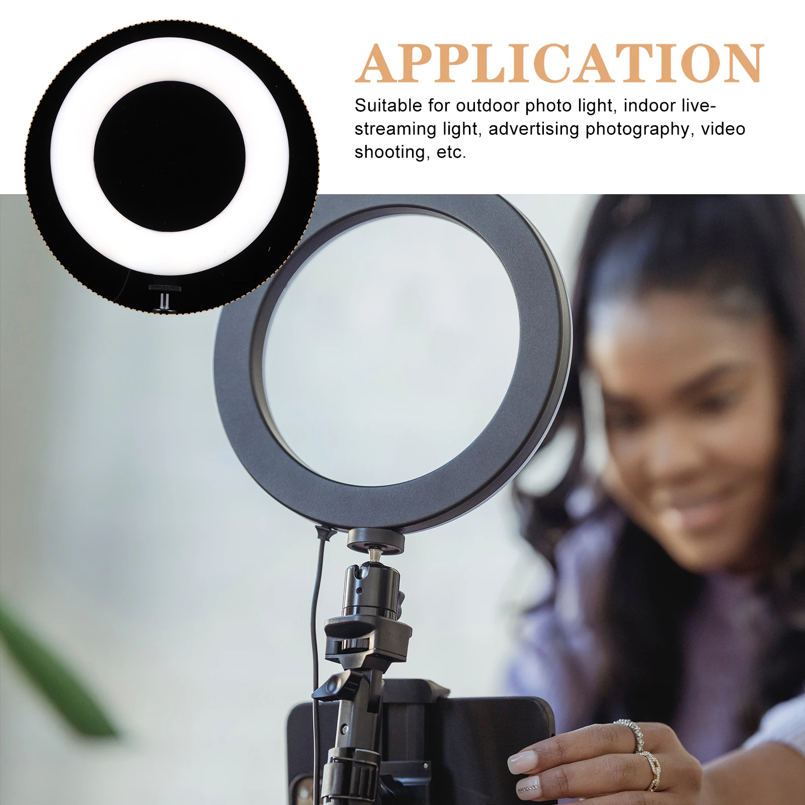 

1 Set Led Fill Light Lamp Ring Computer Clip Selfie Live Streaming Adjustable Angle Durable Abs Heat Dissipation Supplementary