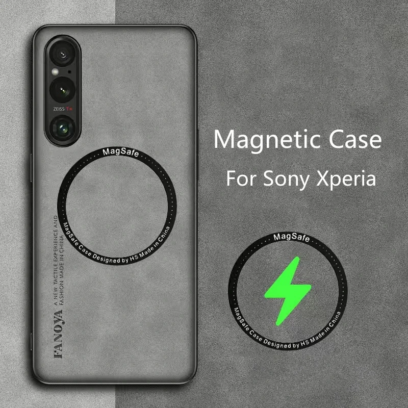 Magnetic Case For Sony Xperia 1 VI 10Vi 5V Luxury Silicone Leather Phone Back Cover For Xperia1 V 5 10 IV Protect Shell Bumper