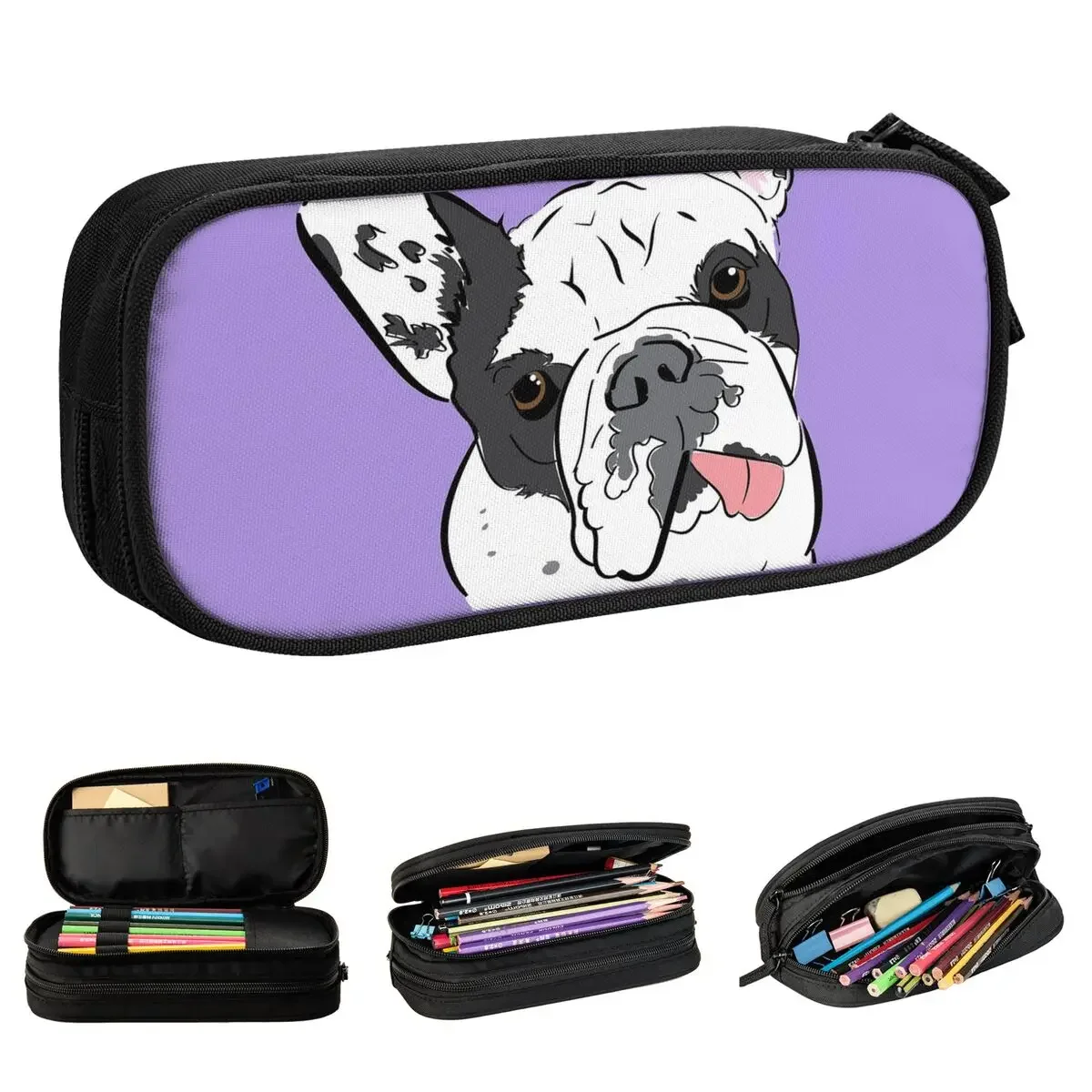 

French Bulldog The Frenchie Pencil Case New Love Puppy Animal Pet Pen Bag Kids Big Capacity Students School Cosmetic Pencil Box