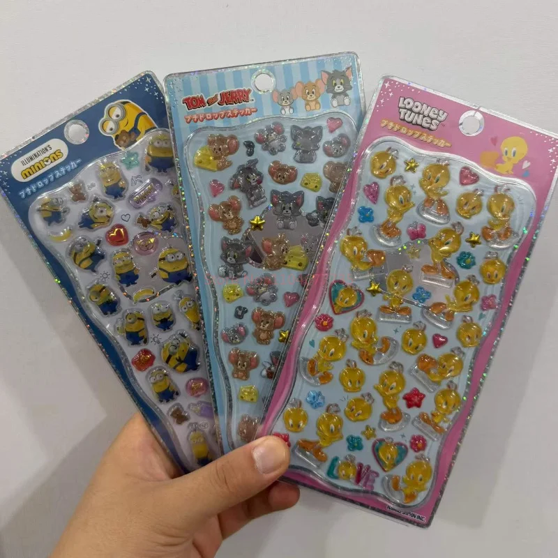 48pcs New 3d Embossed Solid Relief Stickers Cartoon Cute Diy Phone Decor Sticker Student Hand Account Stationery Gifts