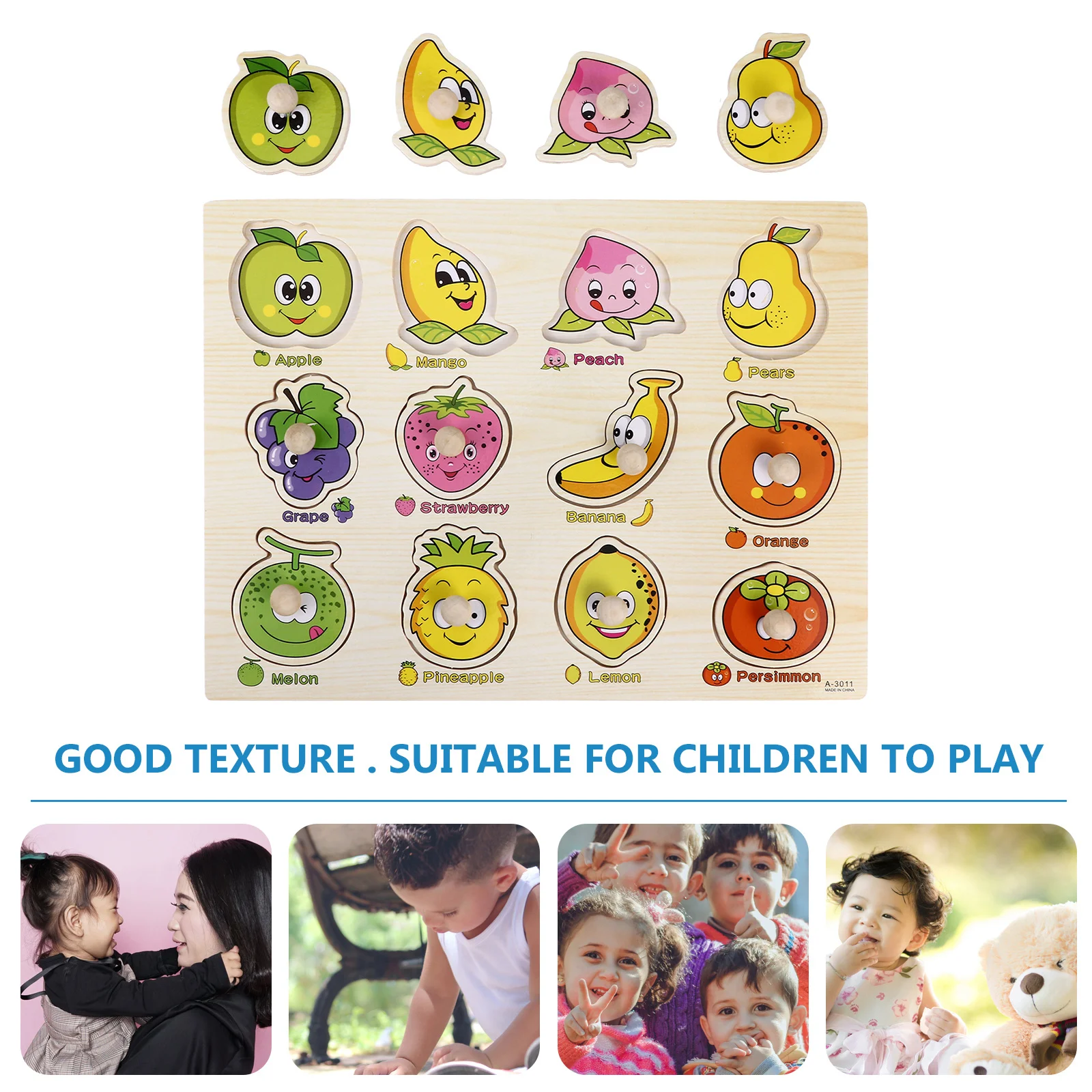 1 set 1 Set Wooden Jigsaw Fruits Jigsaw Kids Early Learning Educational Plaything Child Puzzle Game Wood Puzzle Toy