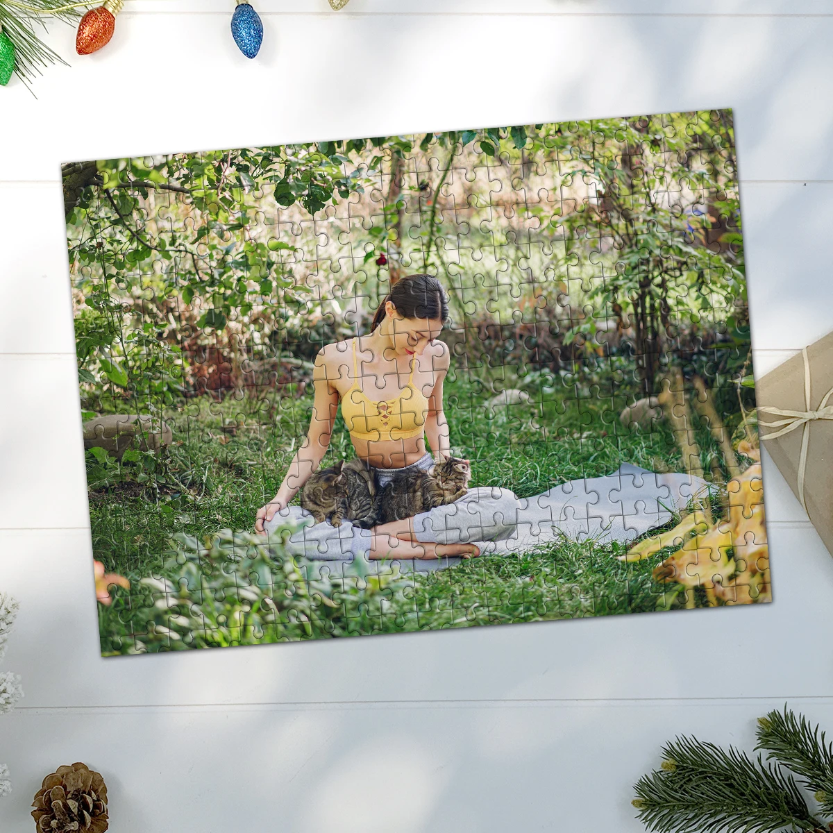 35/300/500/1000pcs Personalized Custom Photo Puzzle Girl Yoga DIY Photo Puzzle Portrait Personalized Birthday Gift Special