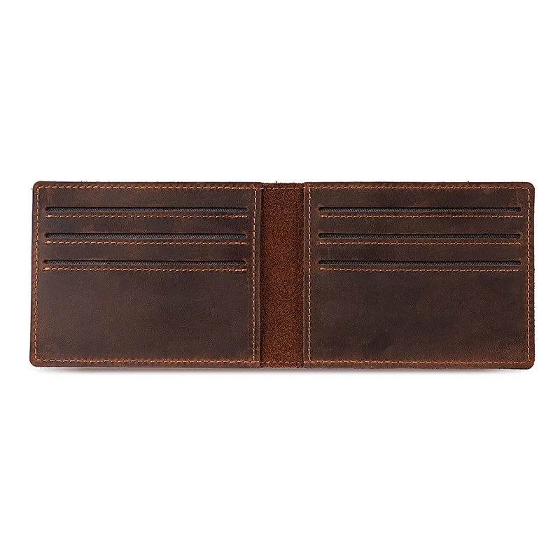 Кожаный мужской кошелек Crazy Horse 2025, тонкий кошелек для документов, мужской кошелек для водительских прав, чехол для удостоверений личности, сумка для банковских карт