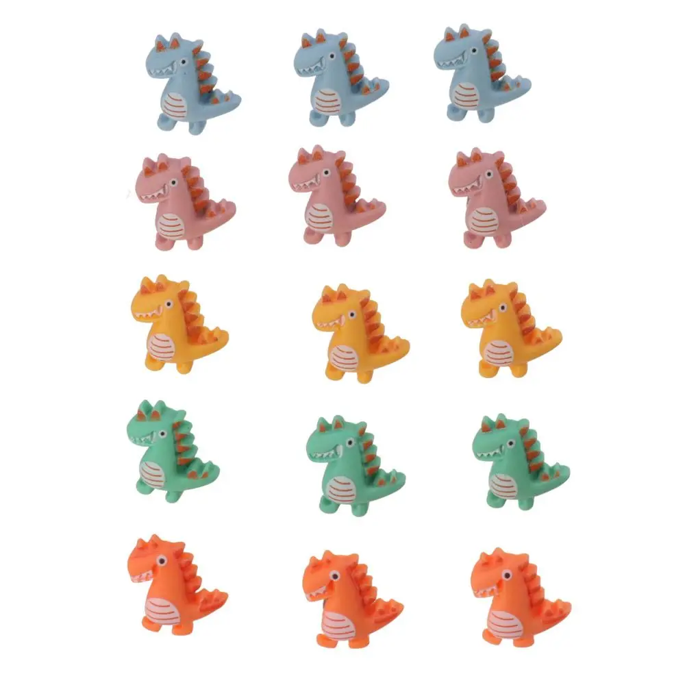 30PCS Resin and Metal Dinosaur Thumb Tacks Cork Boards Multi-Color Irregular Cute Push Pins