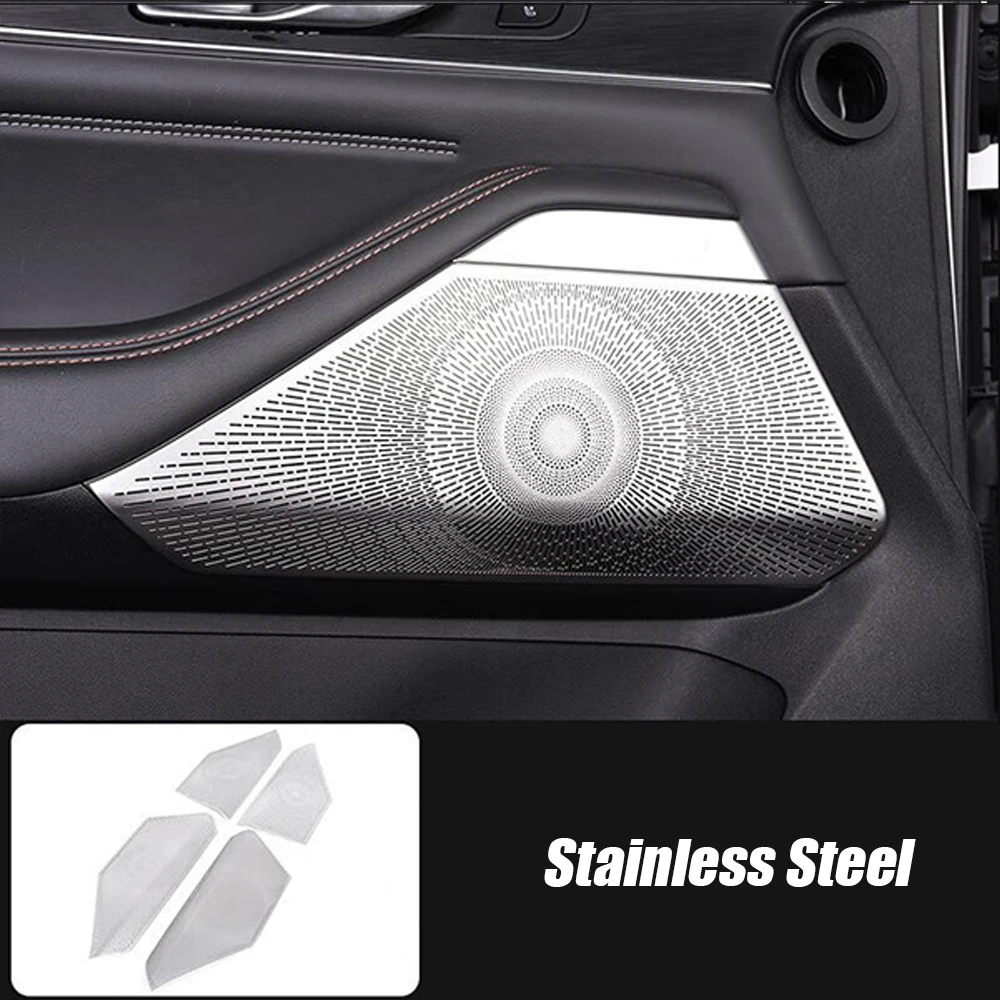 For Changan UNI-K UNIK 2021 2022 2023 Stainless Car Door Speaker Horn ring Anti Kick/Dust Protection Decor Sticker Cover Frame