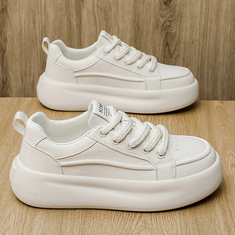 ​ حذاء بدون كعب للرجال الأكثر مبيعًا لعام 2025 - حذاء رياضي أبيض كلاسيكي، مسامي وممتص للصدمات، متين وغير قابل للانزلاق، مريح خفيف الوزن