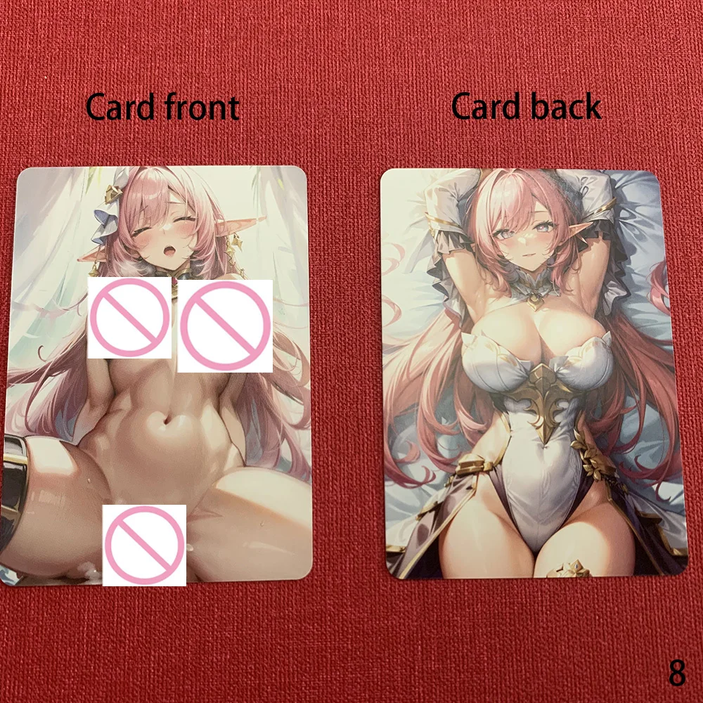 Anime Collection Card Honkai Impacts 3 Elysia Sexy Nude Card Beautiful Big Breasted Girl Matte Anime Peripheral Boy Gift 63*88mm