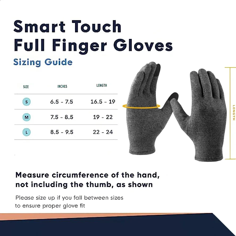 Compression Arthritis Gloves Comfortable Fit for Men and Women - Full Finger for Rheumatoid, Osteoarthritis Touch Screen Gloves