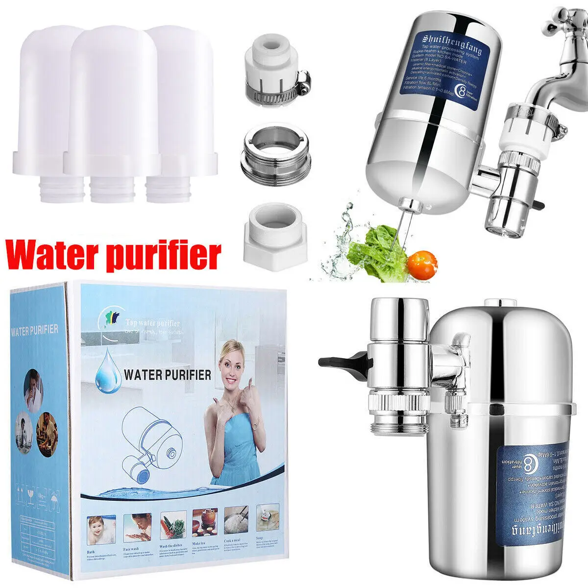 Filtr do kranu kuchennego System oczyszczania kranu Element filtrujący Wkład zastępczy