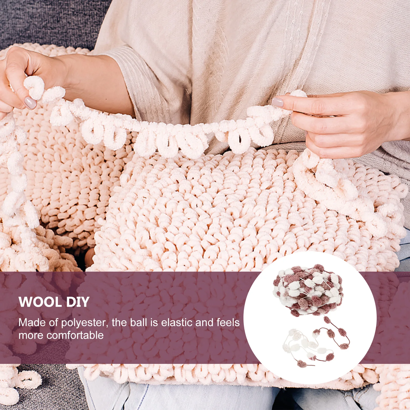 

Premium Polyester Woolen Yarn Coarse Knitted Projects Roving H crafts Crochet DIY Sweater Soft Comfortable Non Irritating