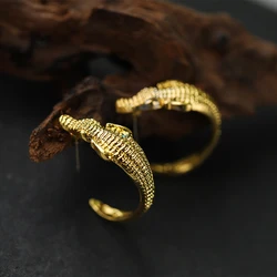 Punk Creative Alloy Crocodile Alligator Earrings for Women, Animal Stud, Fashion Ear Jewelry Gift