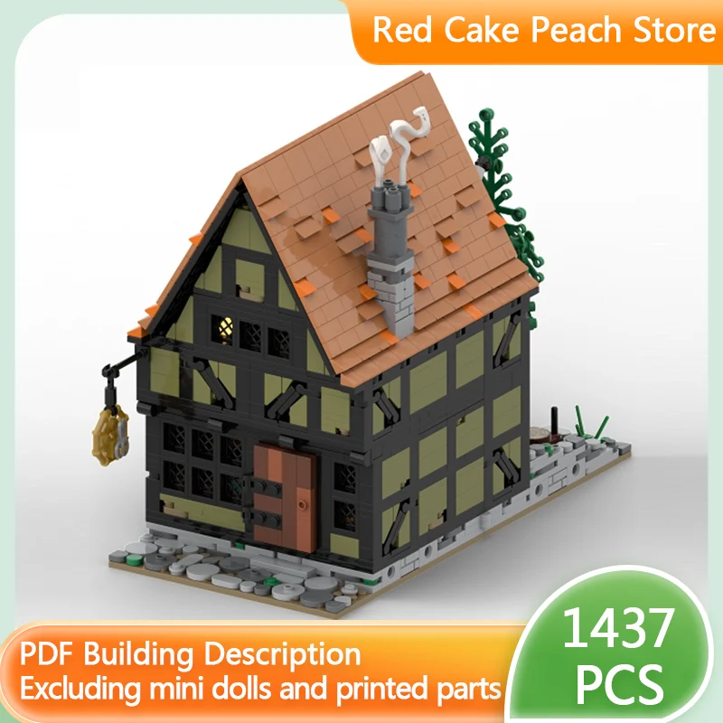 

City Street View Model MOC Building Bricks Medieval Tailor Modular Technology Children Holiday Gifts Assemble Toys Suit