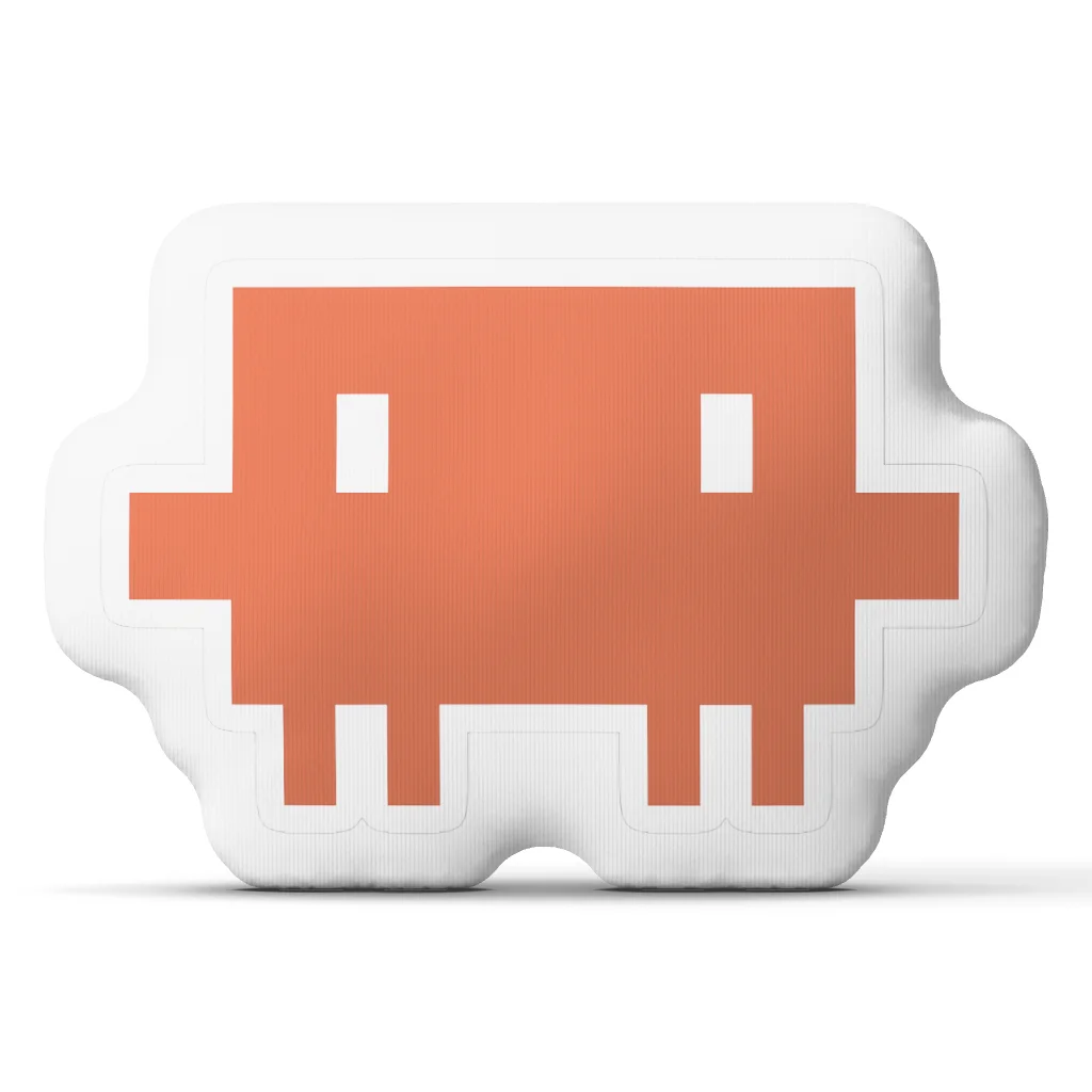 Pixel Claude Code Shaped Throw Pillow Stuffed Decorative Cushion Cartoon Creature Accent Pillow Sofa Living Room Home Decor