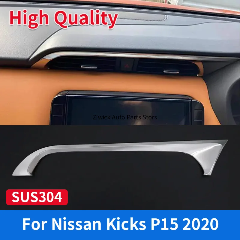 

For NISSAN 20 KICKS P15 A/C CHROME TRIM Interior Air Condition Panel Cover High Quality Stainless Steel Car Styling Accessories