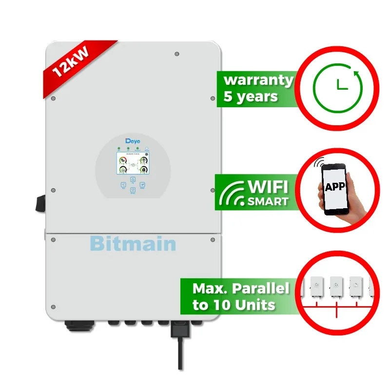 Deye Hybrid Solar Inverter 3 Phase SUN-12K-SG04LP3 EU Hybrid Wechselrichter 3 Phasen 48V for Dermany Home Use