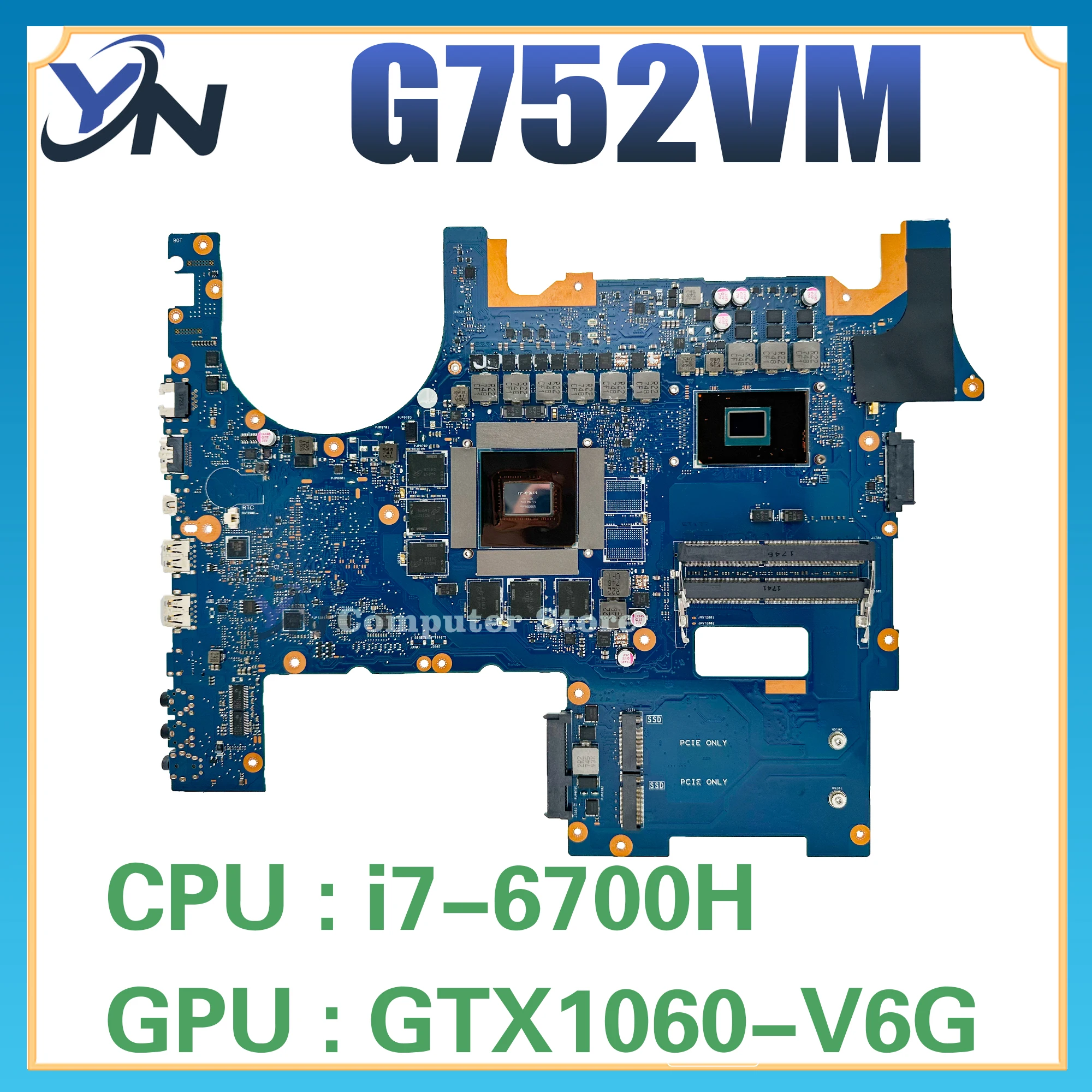 G752VM Notebook Mainboard For ASUS ROG G752VS G752VSK Laptop Motherboard i7 6th/7th GTX1060/6G GTX1070/8G DDR4 100% Test OK