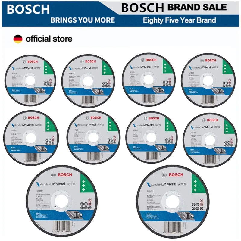 

Шлифовальный станок Bosch 125x3x22,3 мм, универсальный серийный металлический режущий диск, вращающийся электрический угловой шлифовальный станок, инструменты, аксессуары