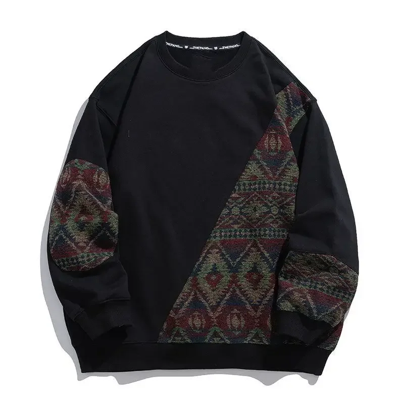 

Свободный мужской свитшот с круглым вырезом в стиле ретро, официальные предложения одежды, толстовка, эстетический мужской пуловер, одежда Y2k, забавная одежда Overfit