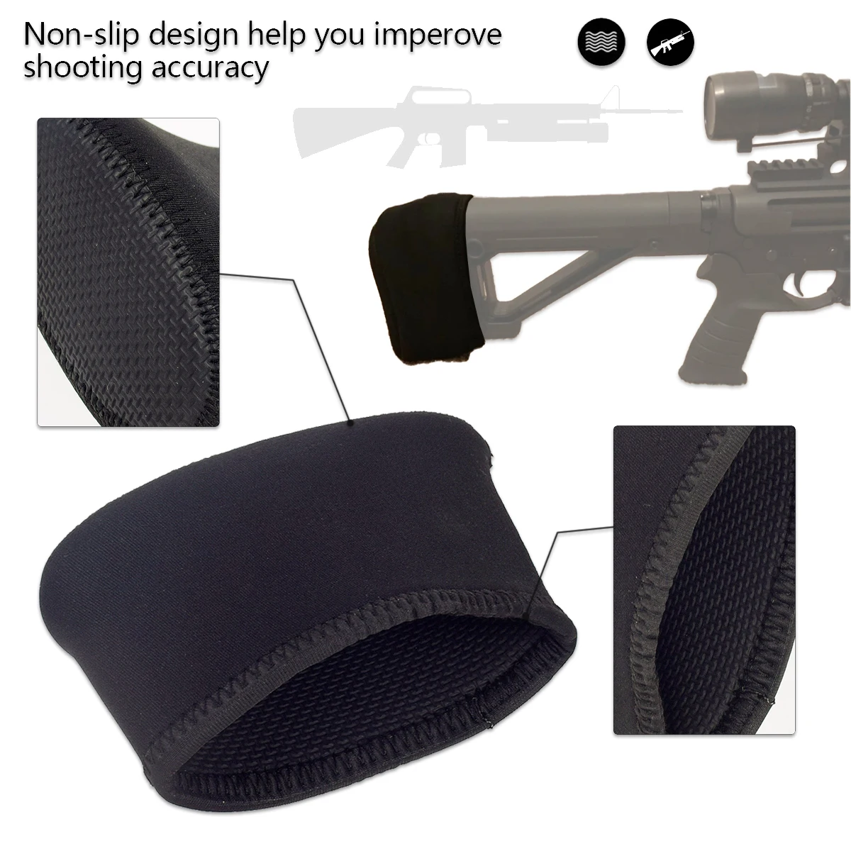 Tactical AK47 AK74 Slip On Recoil Pad Buttstock Gel Filled Rifle Shotgun Slip-on Recoil Butt Pad Buttpads Hunting Accessories