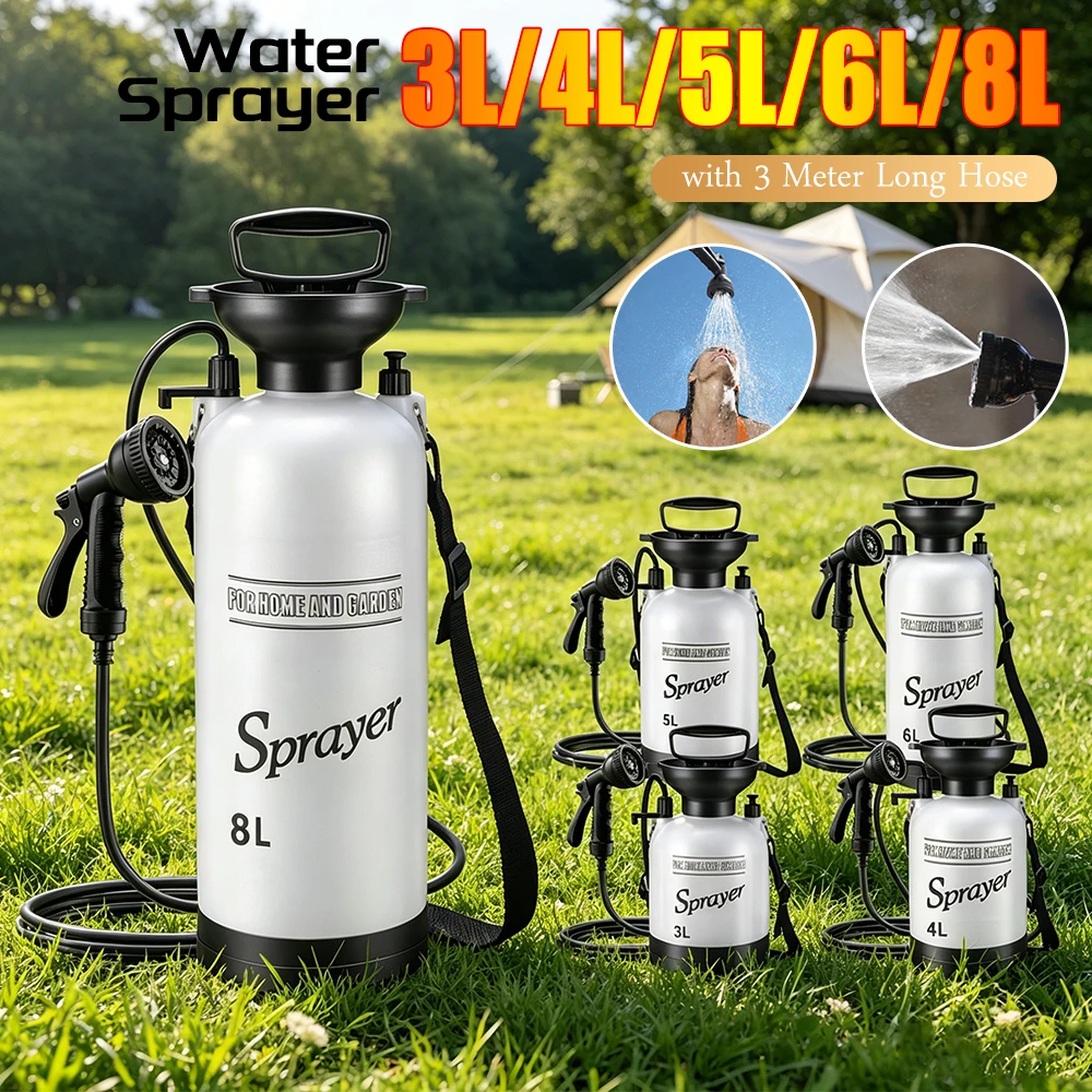 Camping Shower with 3 Meter Long Hose Portable Water Sprayer Multi-Functional Shower Pump for Hiking Traveling Garden Beach Pet