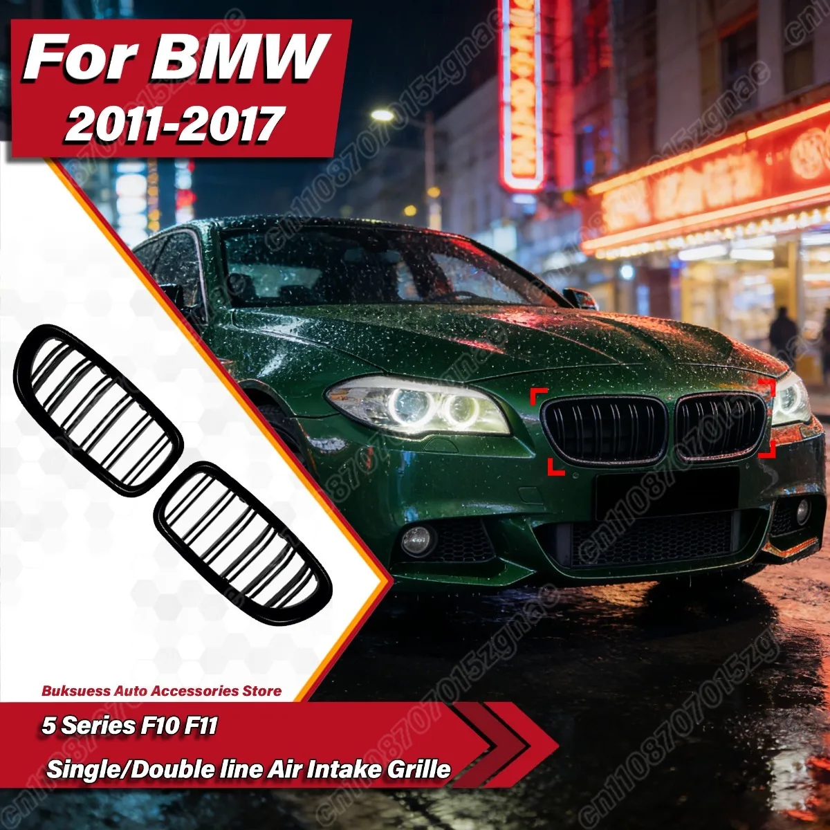 

For BMW 5 Series F10 F11 2011 2012 2013 2014 2015 2016 2017 Car Single/Double Line Grille Air Intake Grill Body Modification Kit